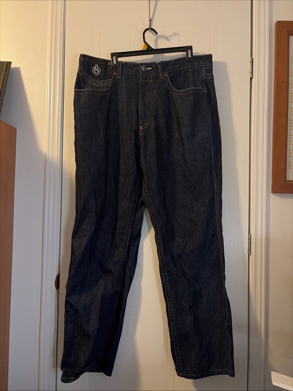Eight 732 Men's Jeans Vintage Y2K Streetwear Hip Hop Baggy Cotton Gray 40X34